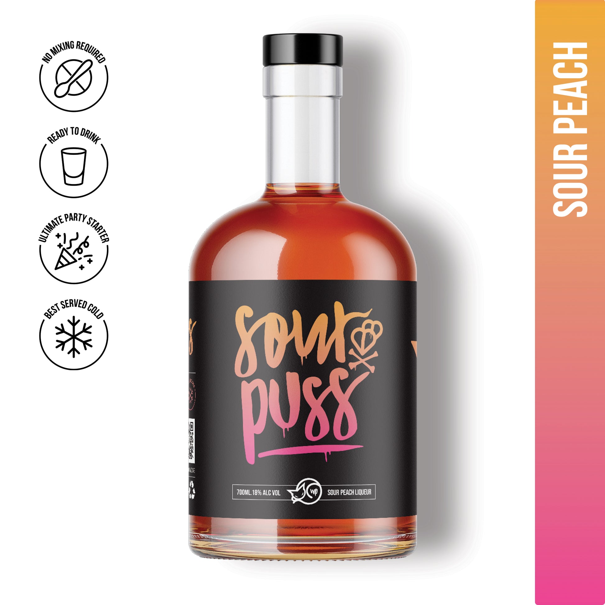 Sour Puss Peach 700ml